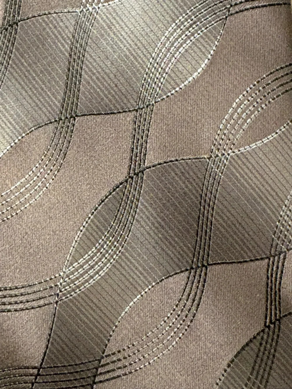 Vintage Pierre Cardin Woven Silk Tie - Beige/Tan Abstract Wave Motif